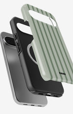 Google Pixel 10 Pro XL Tough Case – Sage Stripes - View 2