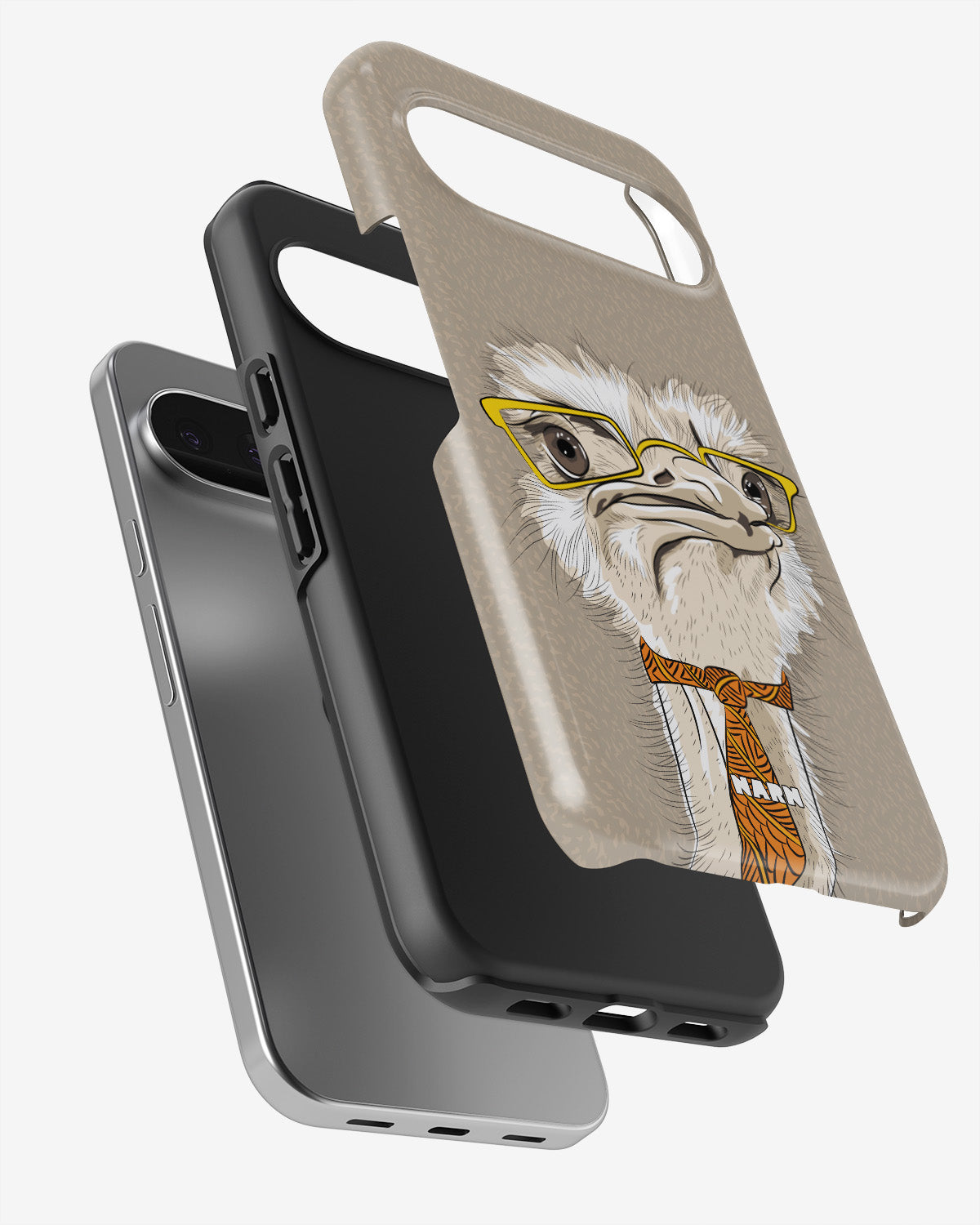 Google Pixel 10 Pro XL Tough Case – Hipster Ostrich - View 3