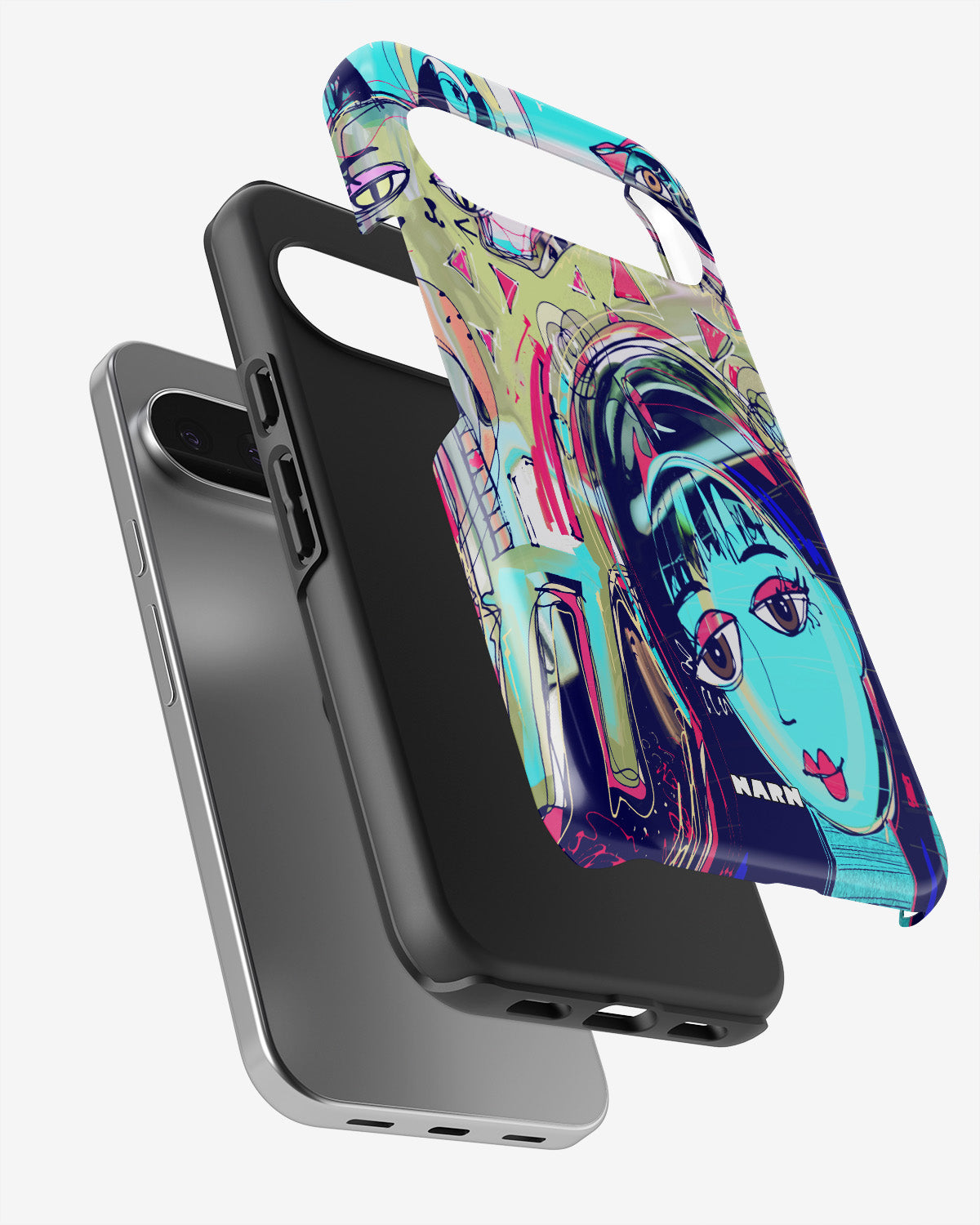 Google Pixel 10 Pro XL Tough Case – Abstract Cat - View 3