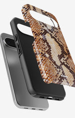 Google Pixel 10 Pro XL Tough Case – Brown Snakeskin - View 3
