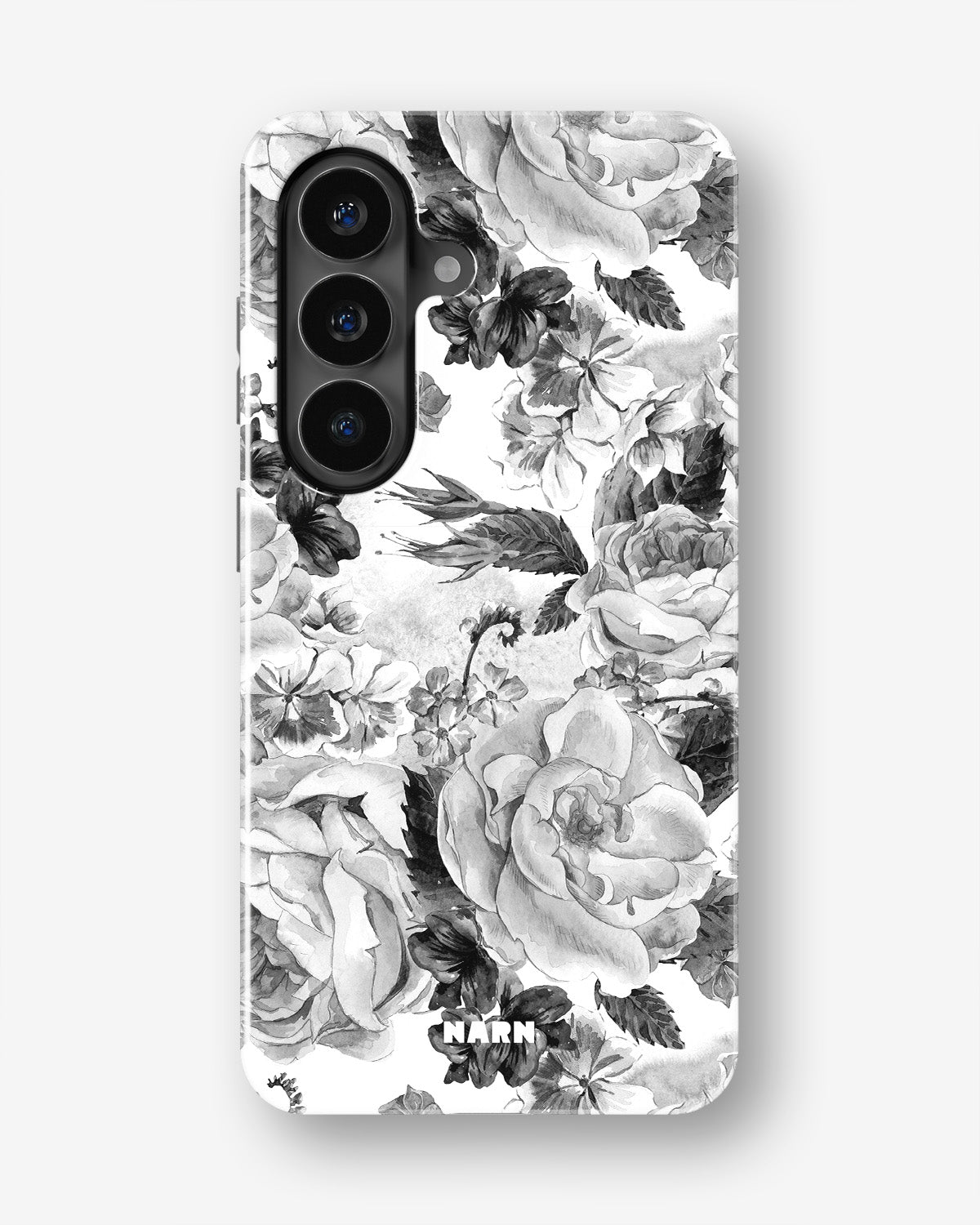 Samsung Galaxy S26 Tough Case – Black & White Bloom - View 1