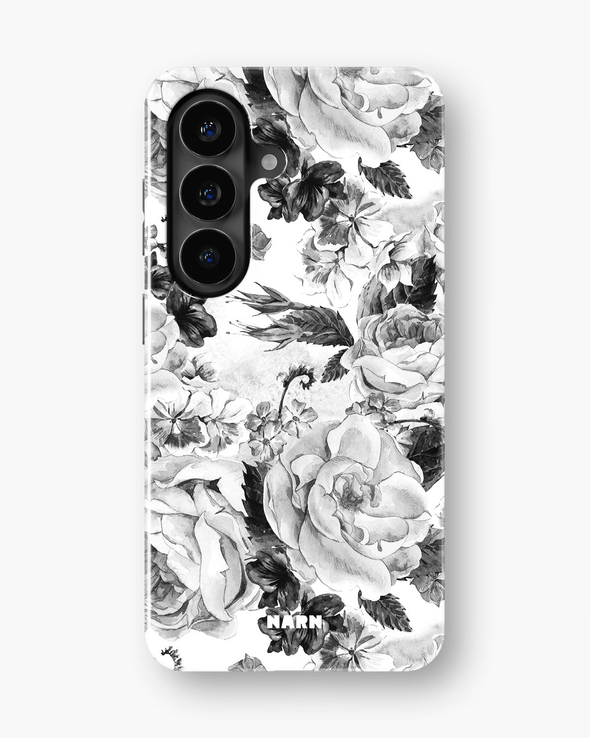 Samsung Galaxy S26 Tough Case – Black & White Bloom - View 1