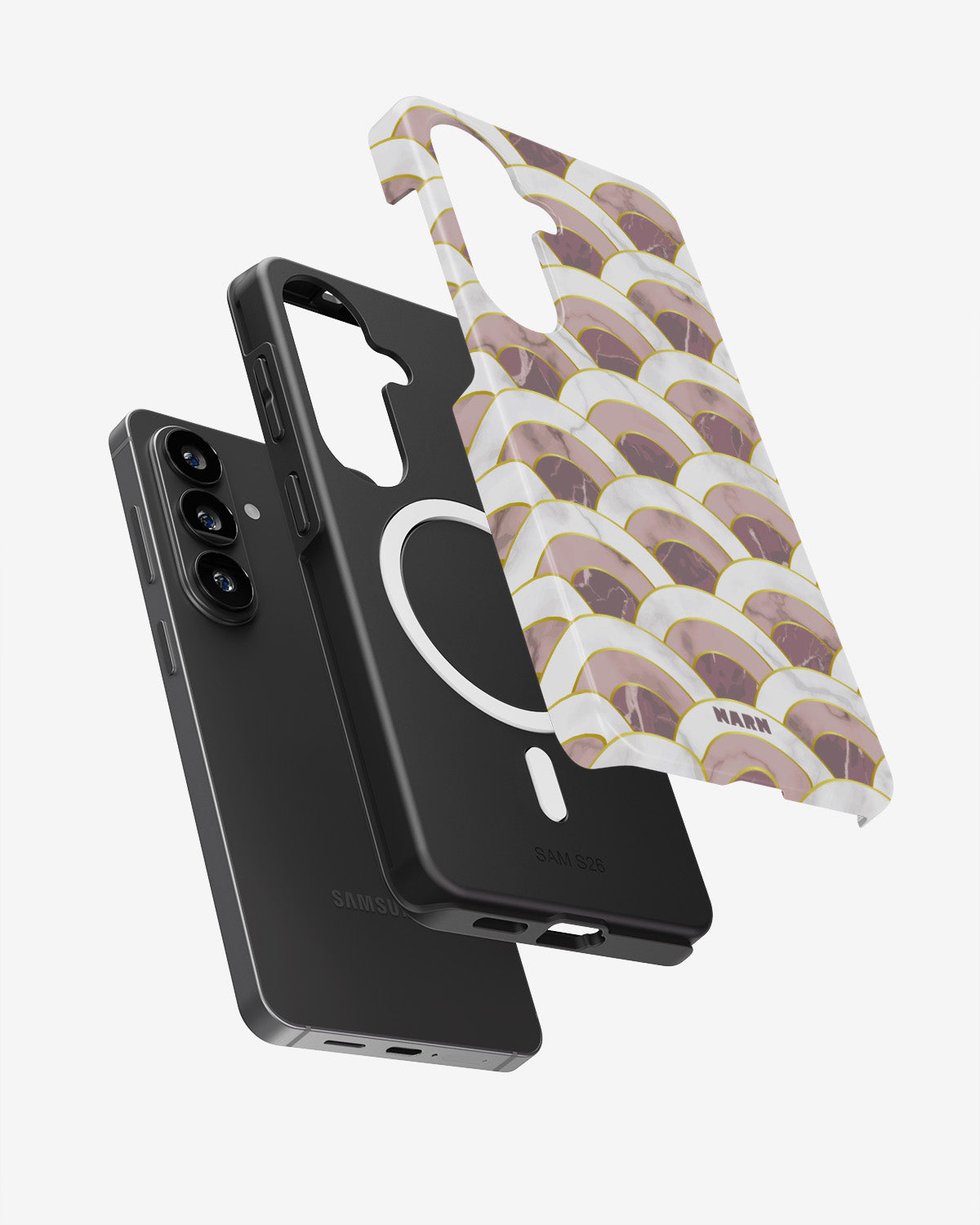 Samsung Galaxy S26 Tough Case – Pink Marble Waves - View 2