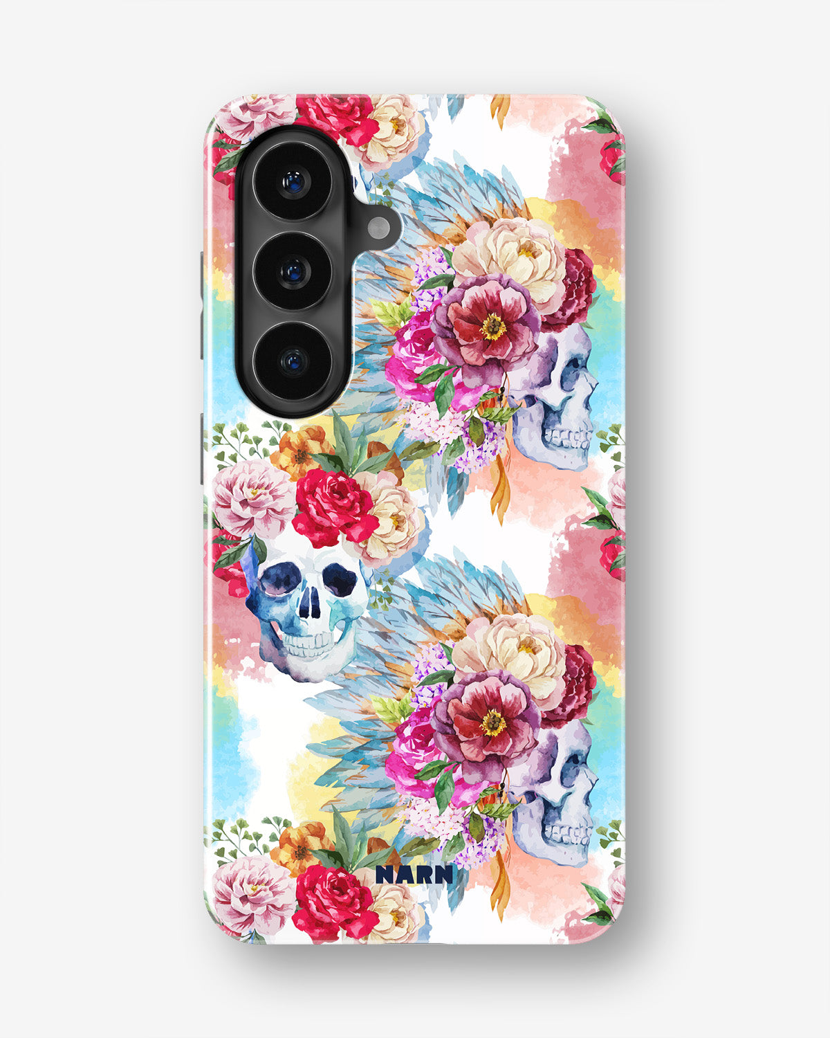 Samsung Galaxy S26 Plus Tough Case – Flowered Skulls - View 1