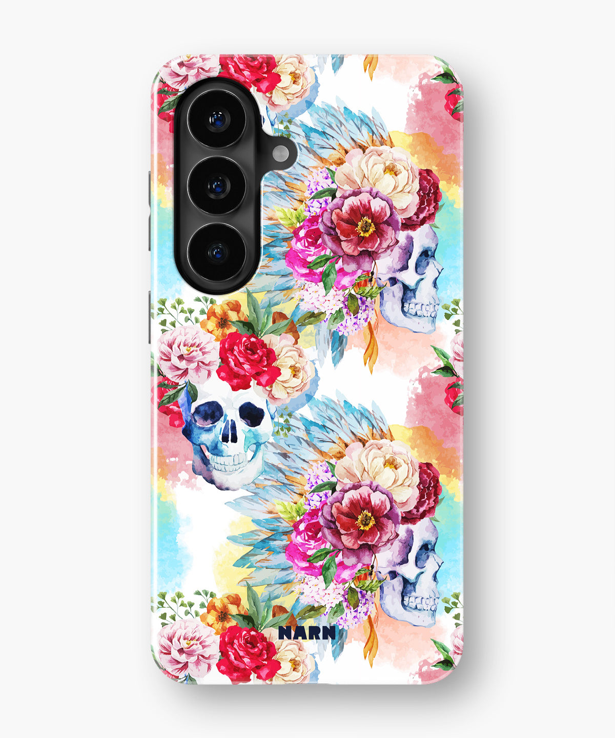 Samsung Galaxy S26 Plus Tough Case – Flowered Skulls - View 1