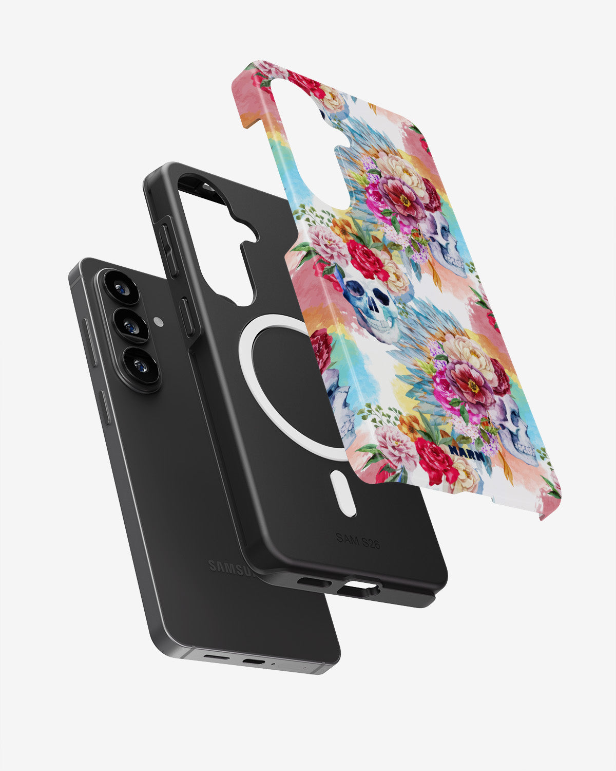 Samsung Galaxy S26 Plus Tough Case – Flowered Skulls - View 2