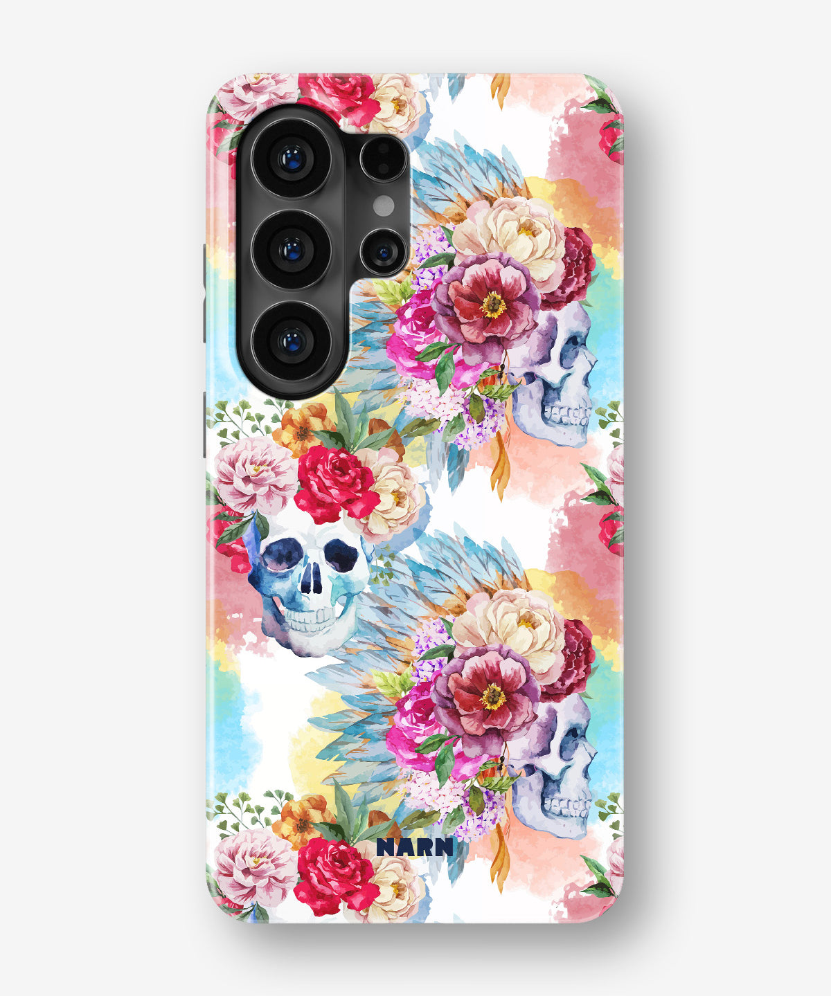 Samsung Galaxy S26 Ultra Tough Case – Flowered Skulls - View 1