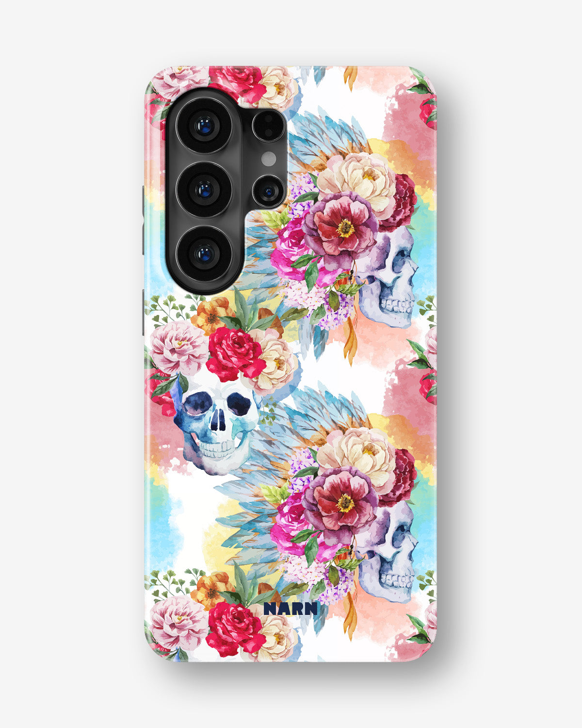 Samsung Galaxy S26 Ultra Tough Case – Flowered Skulls - View 1
