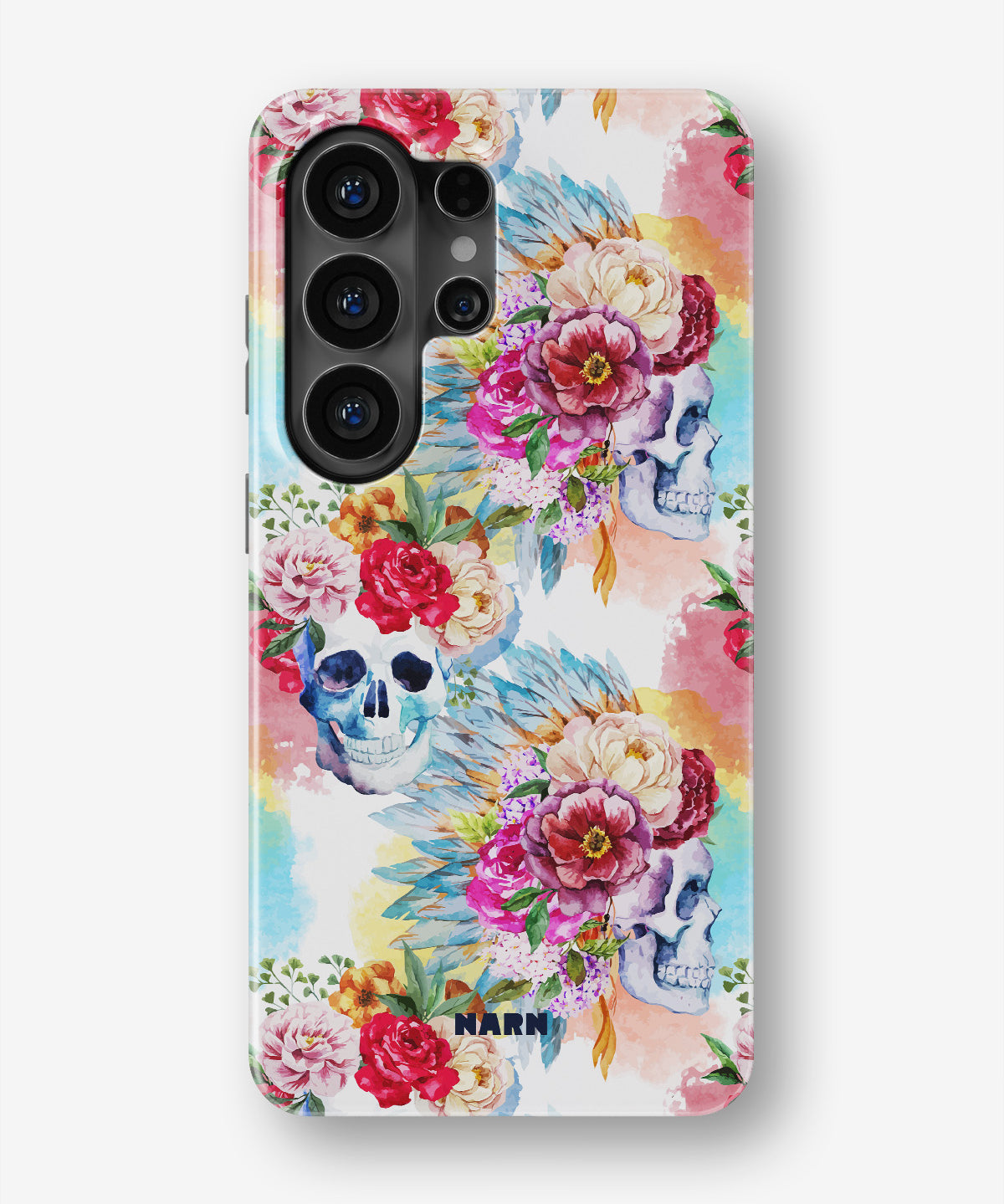 Samsung Galaxy S26 Ultra Tough Case – Flowered Skulls - View 1
