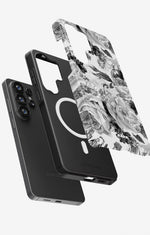 Samsung Galaxy S26 Ultra Tough Case – Black & White Bloom - View 2