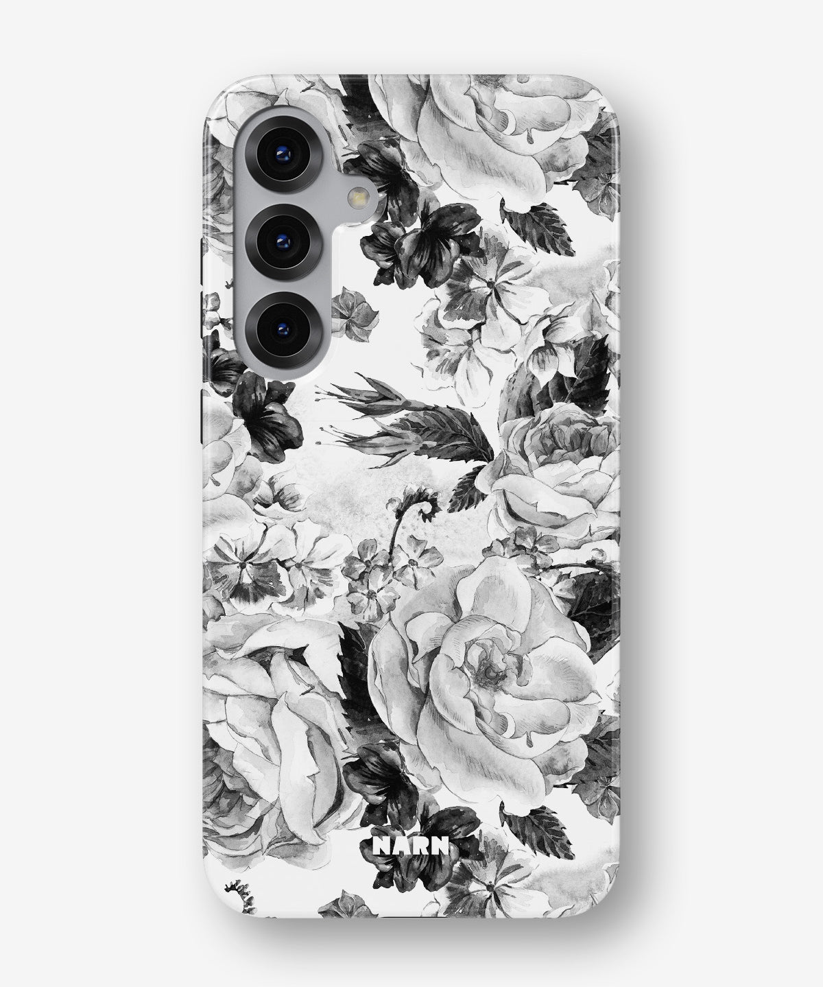 Samsung Galaxy S25 FE Tough Case – Black & White Bloom - View 1