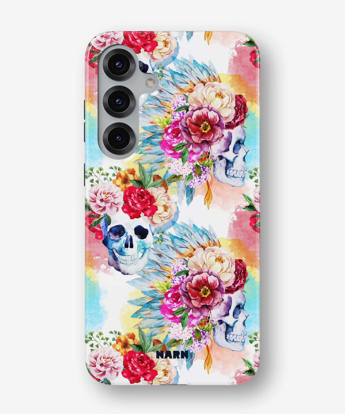 Samsung Galaxy S25 FE Tough Case – Flowered Skulls - View 1