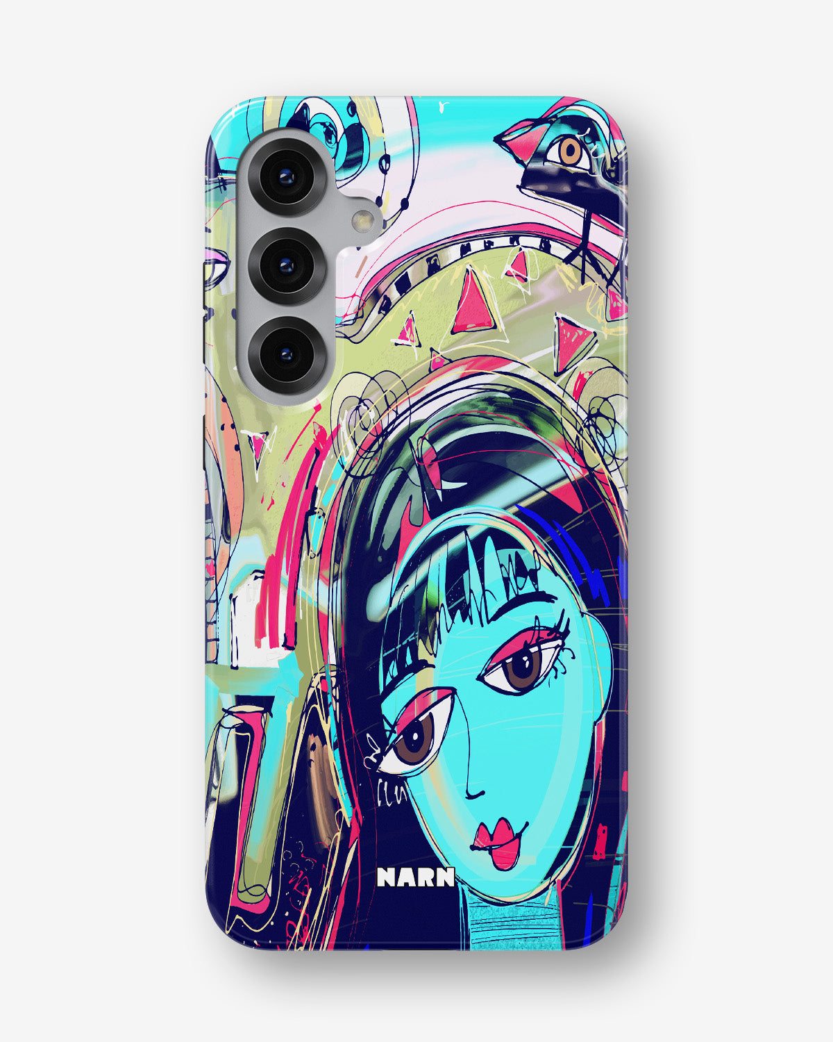Samsung Galaxy S25 FE Tough Case – Abstract Cat - View 1