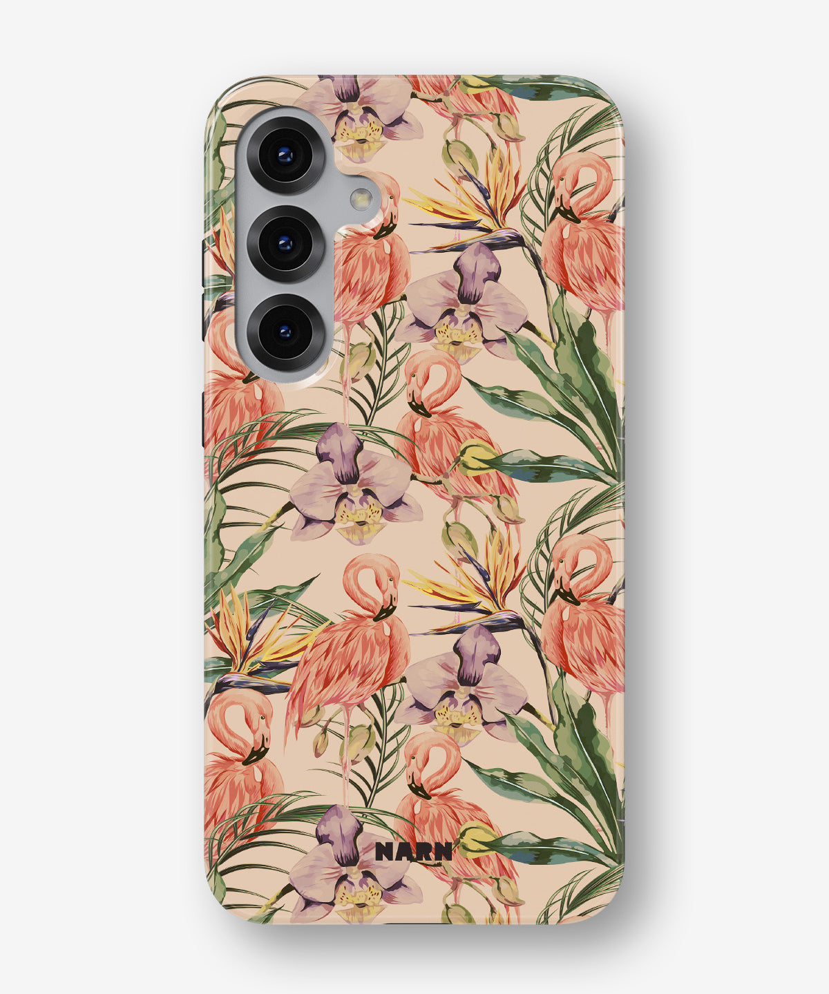 Samsung Galaxy S25 FE Tough Case – Flamingos & Flowers - View 1
