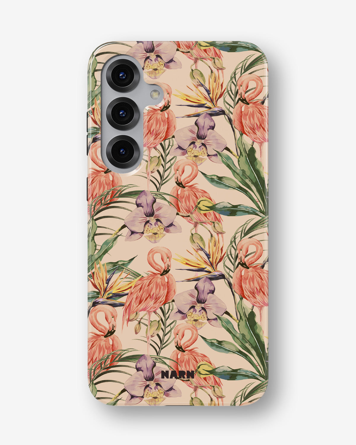 Samsung Galaxy S25 FE Tough Case – Flamingos & Flowers - View 1