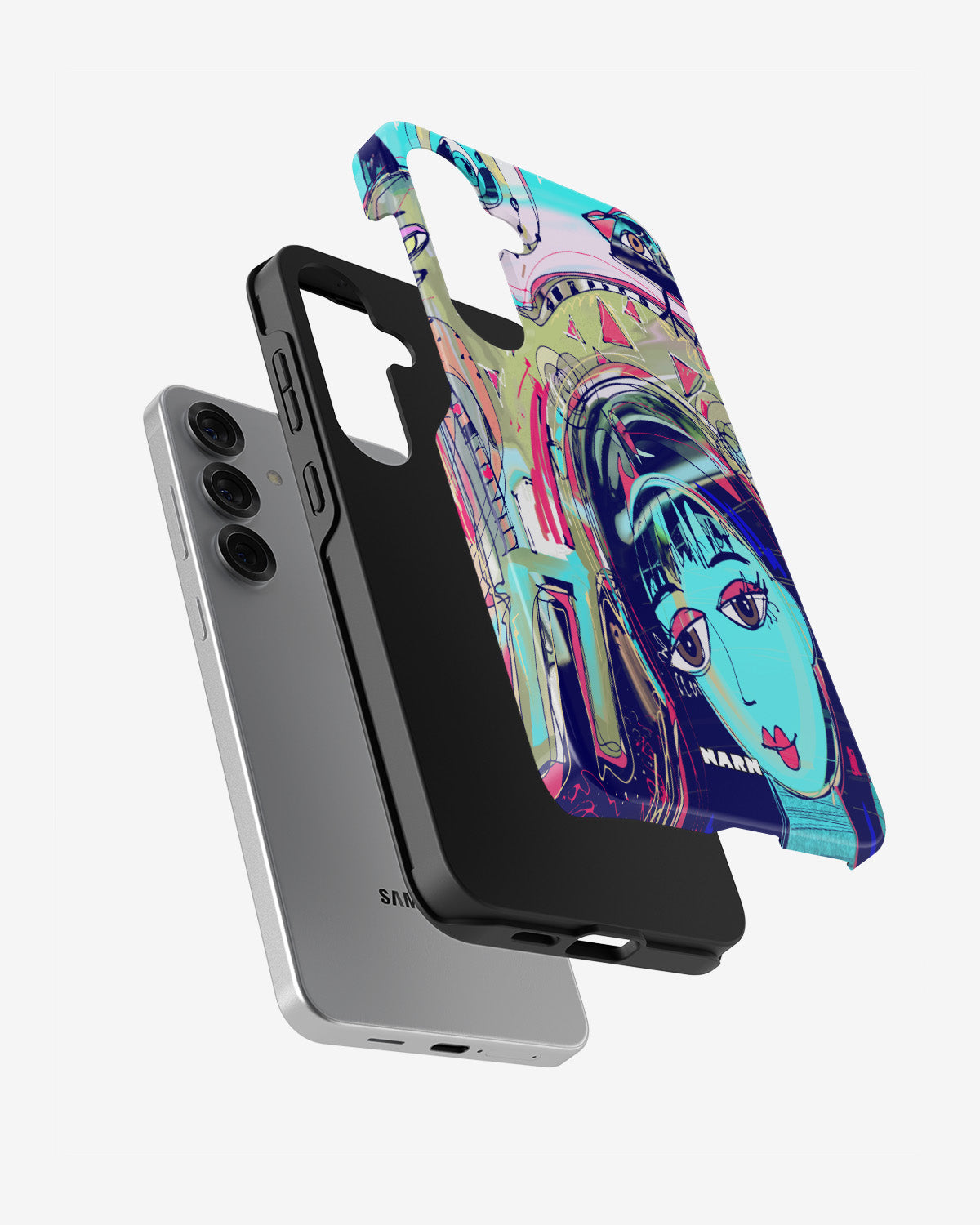 Samsung Galaxy S25 FE Tough Case – Abstract Cat - View 2