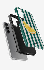 Samsung Galaxy S25 FE Tough Case – Lemon Stripes - View 2