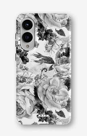 Samsung Galaxy S25 Edge Tough Case – Black & White Bloom - View 1