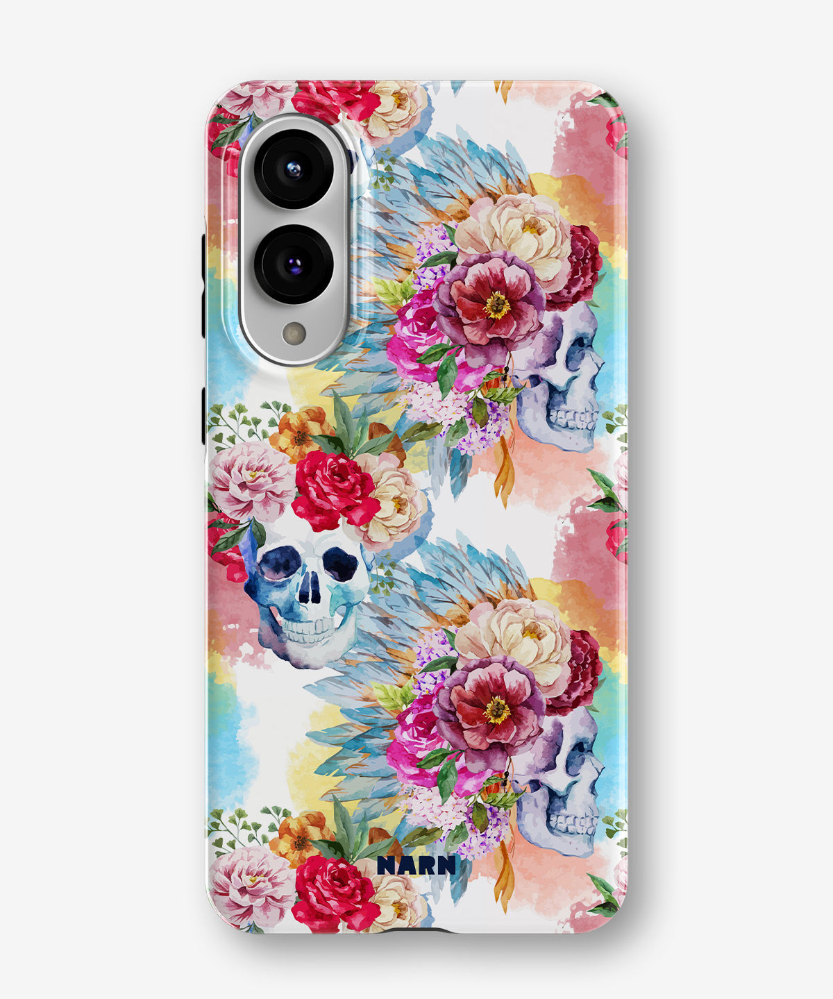 Samsung Galaxy S25 Edge Tough Case – Flowered Skulls - View 1