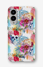 Samsung Galaxy S25 Edge Tough Case – Flowered Skulls - View 1
