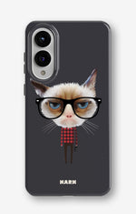 Samsung Galaxy S25 Edge Tough Case – Hipster Cat - View 1