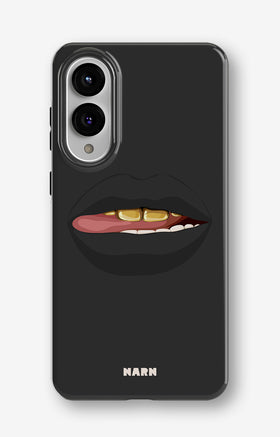 Samsung Galaxy S25 Edge Tough Case – Golden Lips - View 1