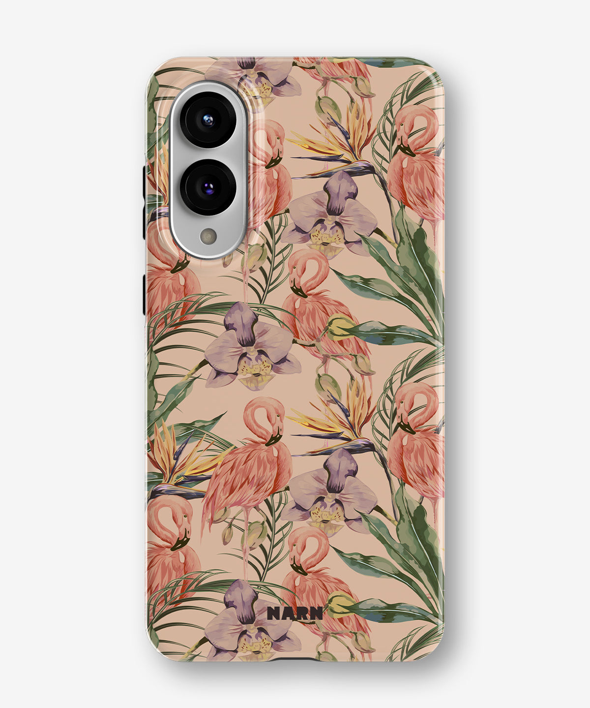 Samsung Galaxy S25 Edge Tough Case – Flamingos & Flowers - View 1