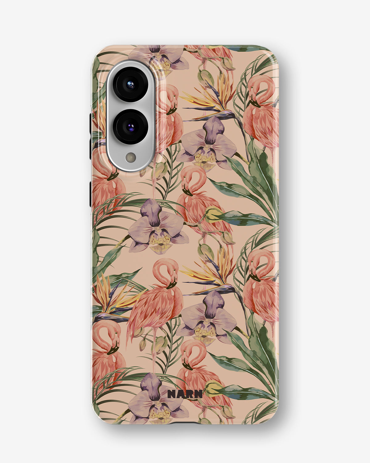 Samsung Galaxy S25 Edge Tough Case – Flamingos & Flowers - View 1