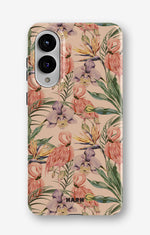 Samsung Galaxy S25 Edge Tough Case – Flamingos & Flowers - View 1