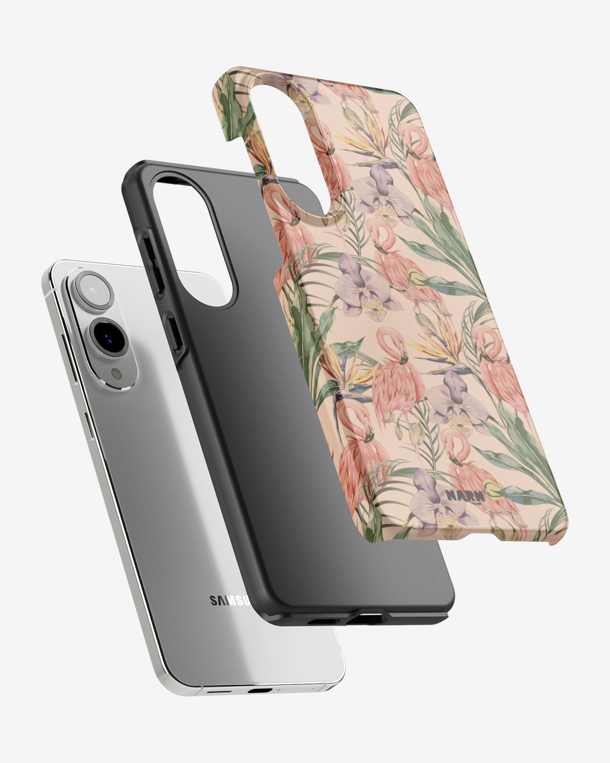 Samsung Galaxy S25 Edge Tough Case – Flamingos & Flowers - View 2