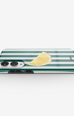 Samsung Galaxy S25 Edge Tough Case – Lemon Stripes - View 3