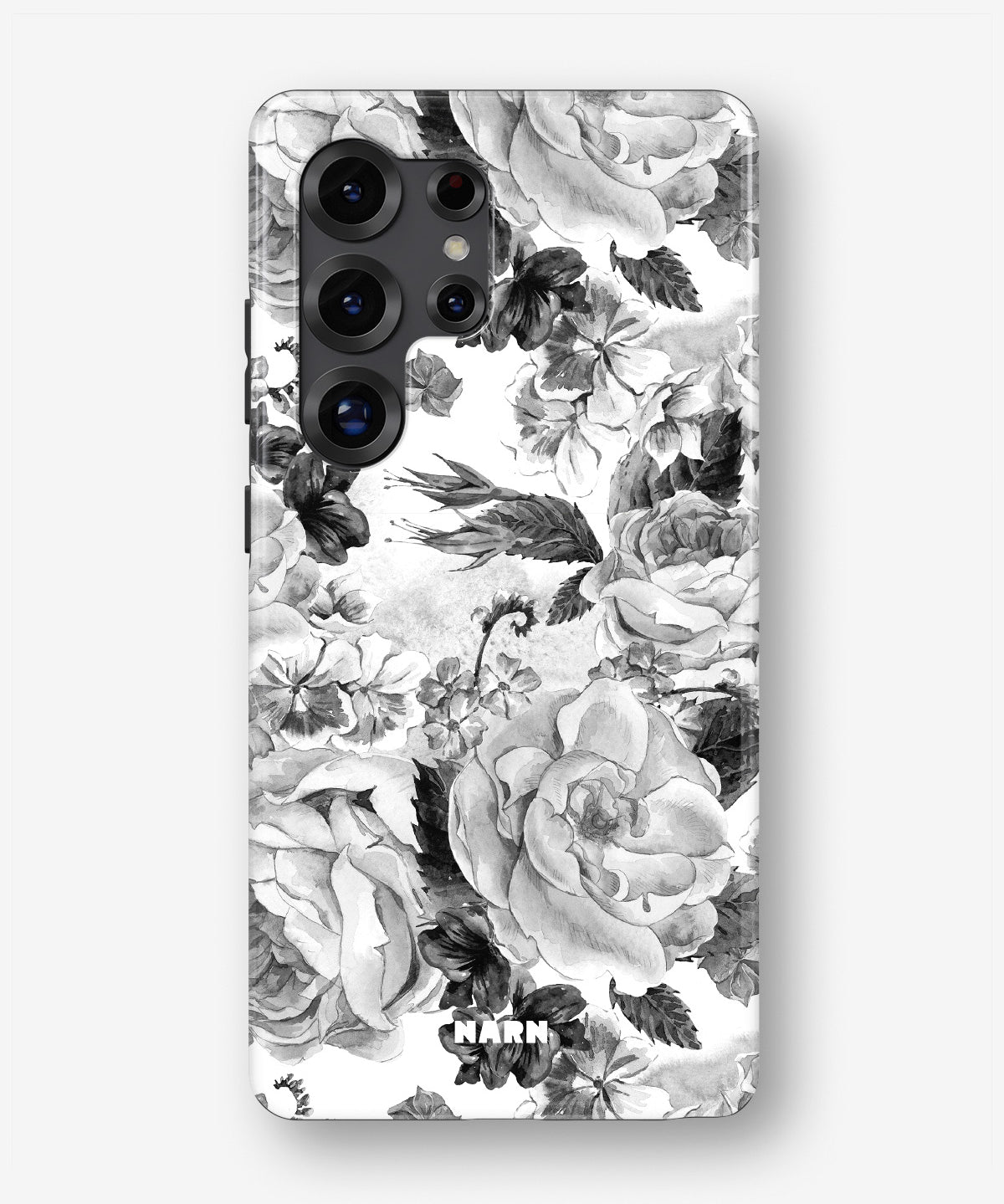 Samsung Galaxy S25 Ultra Tough Case – Black & White Bloom - View 1