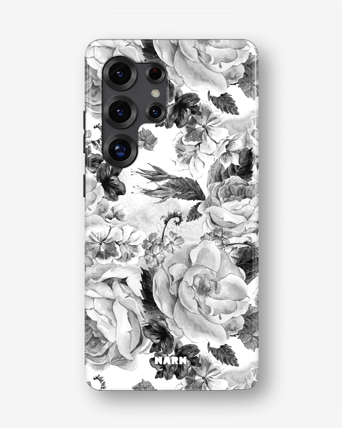 Samsung Galaxy S25 Ultra Tough Case – Black & White Bloom - View 1