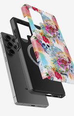 Samsung Galaxy S25 Ultra Tough Case – Flowered Skulls - View 2