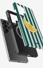 Samsung Galaxy S25 Ultra Tough Case – Lemon Stripes - View 2