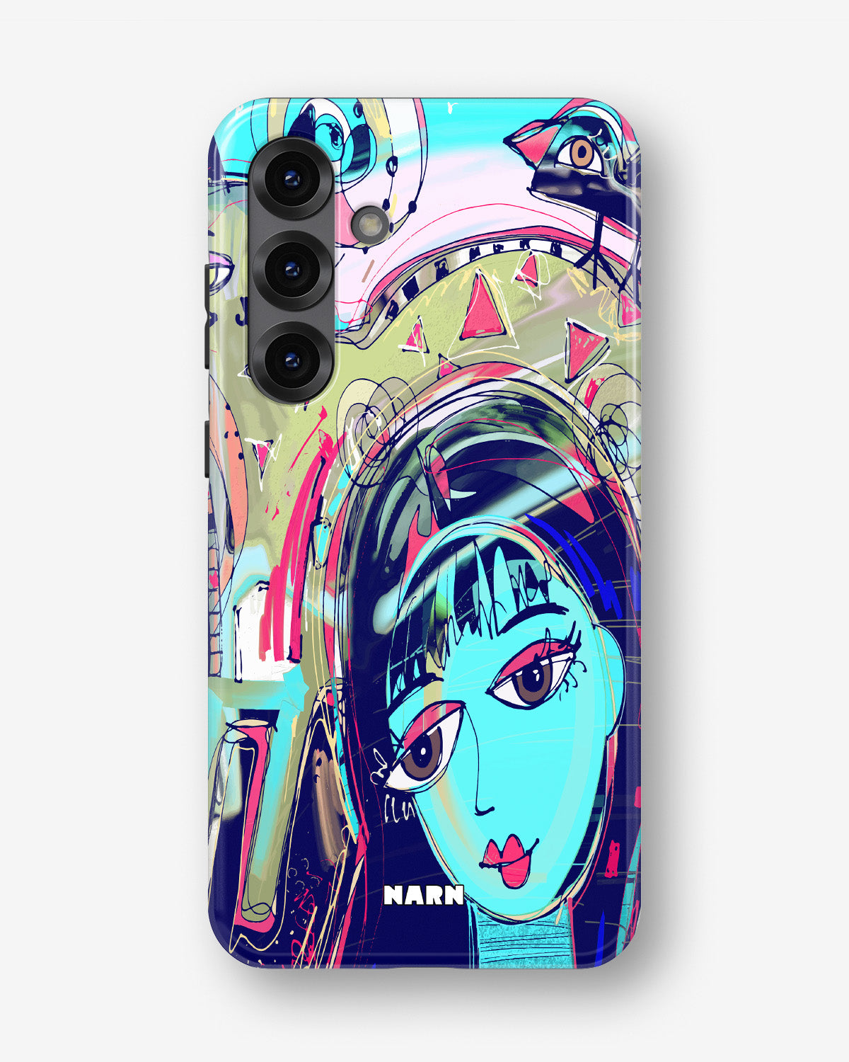 Samsung Galaxy S25 Plus Tough Case – Abstract Cat - View 1