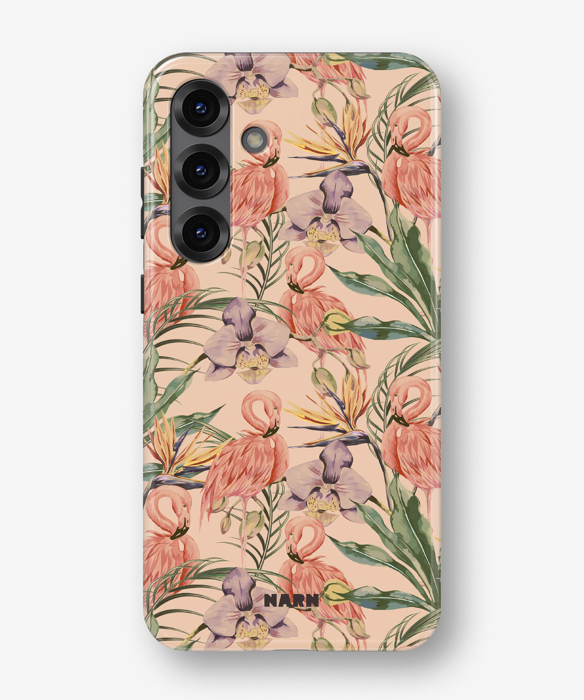 Samsung Galaxy S25 Plus Tough Case – Flamingos & Flowers - View 1