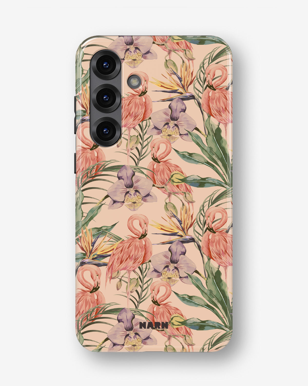 Samsung Galaxy S25 Plus Tough Case – Flamingos & Flowers - View 1