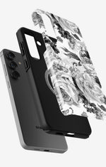 Samsung Galaxy S25 Plus Tough Case – Black & White Bloom - View 2