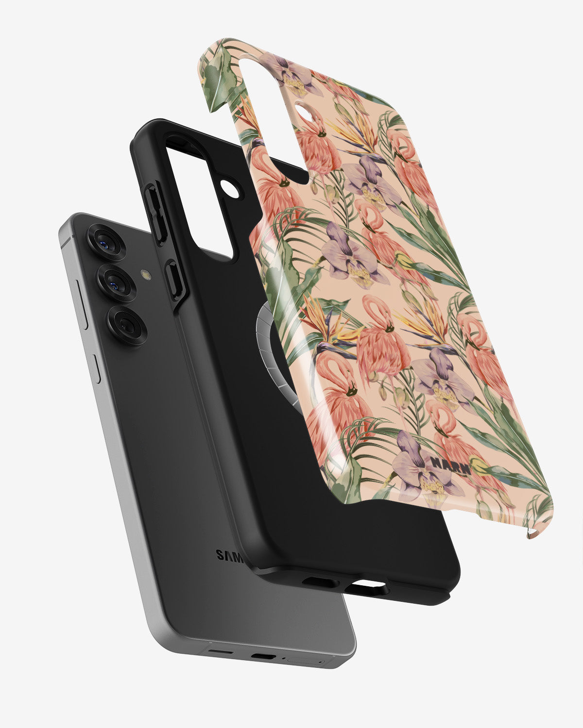Samsung Galaxy S25 Plus Tough Case – Flamingos & Flowers - View 2