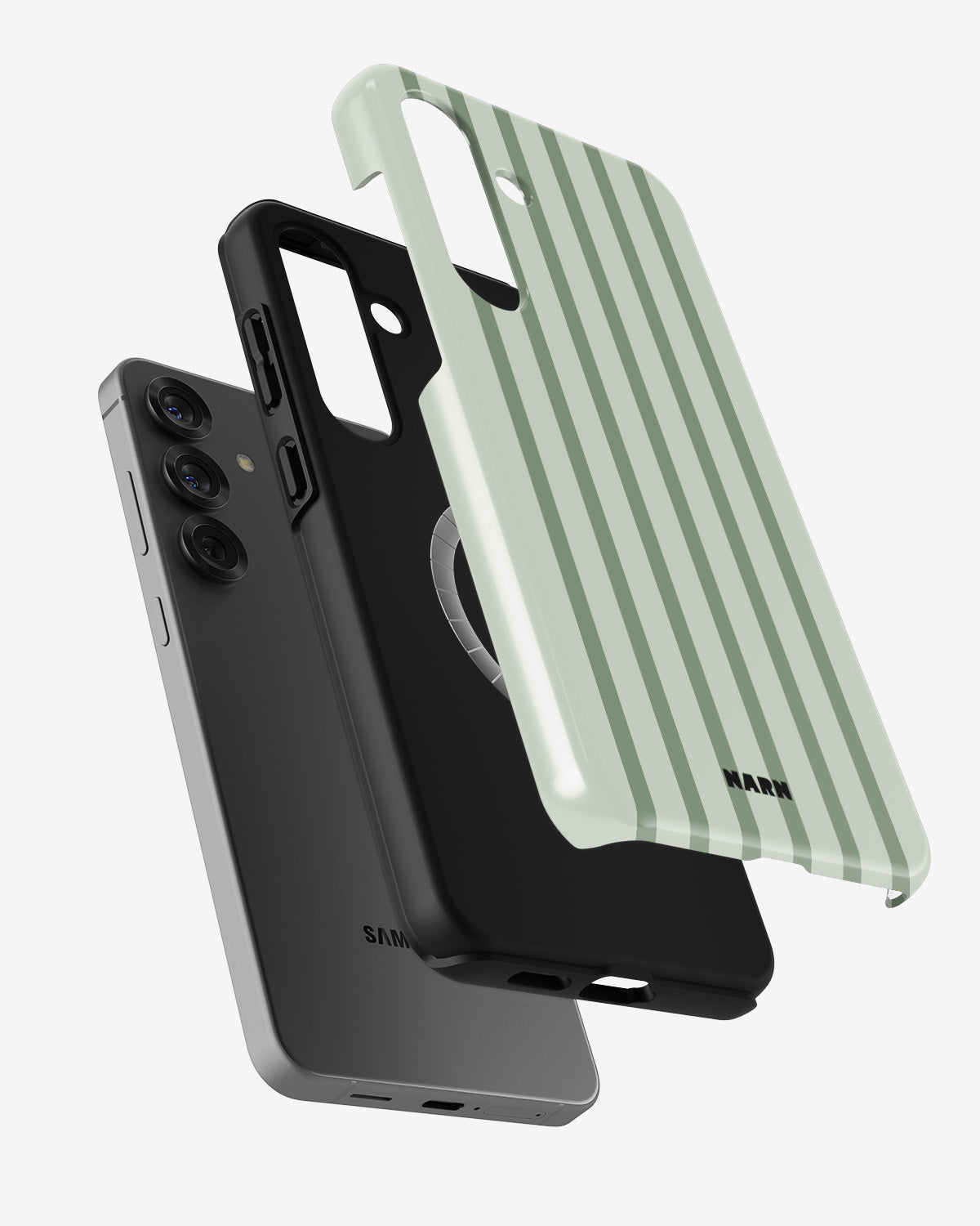 Samsung Galaxy S25 Plus Tough Case – Sage Stripes - View 2