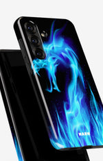 Samsung Galaxy S25 Plus Tough Case – Blue Flames Dragon - View 4