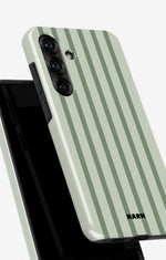 Samsung Galaxy S25 Plus Tough Case – Sage Stripes - View 4