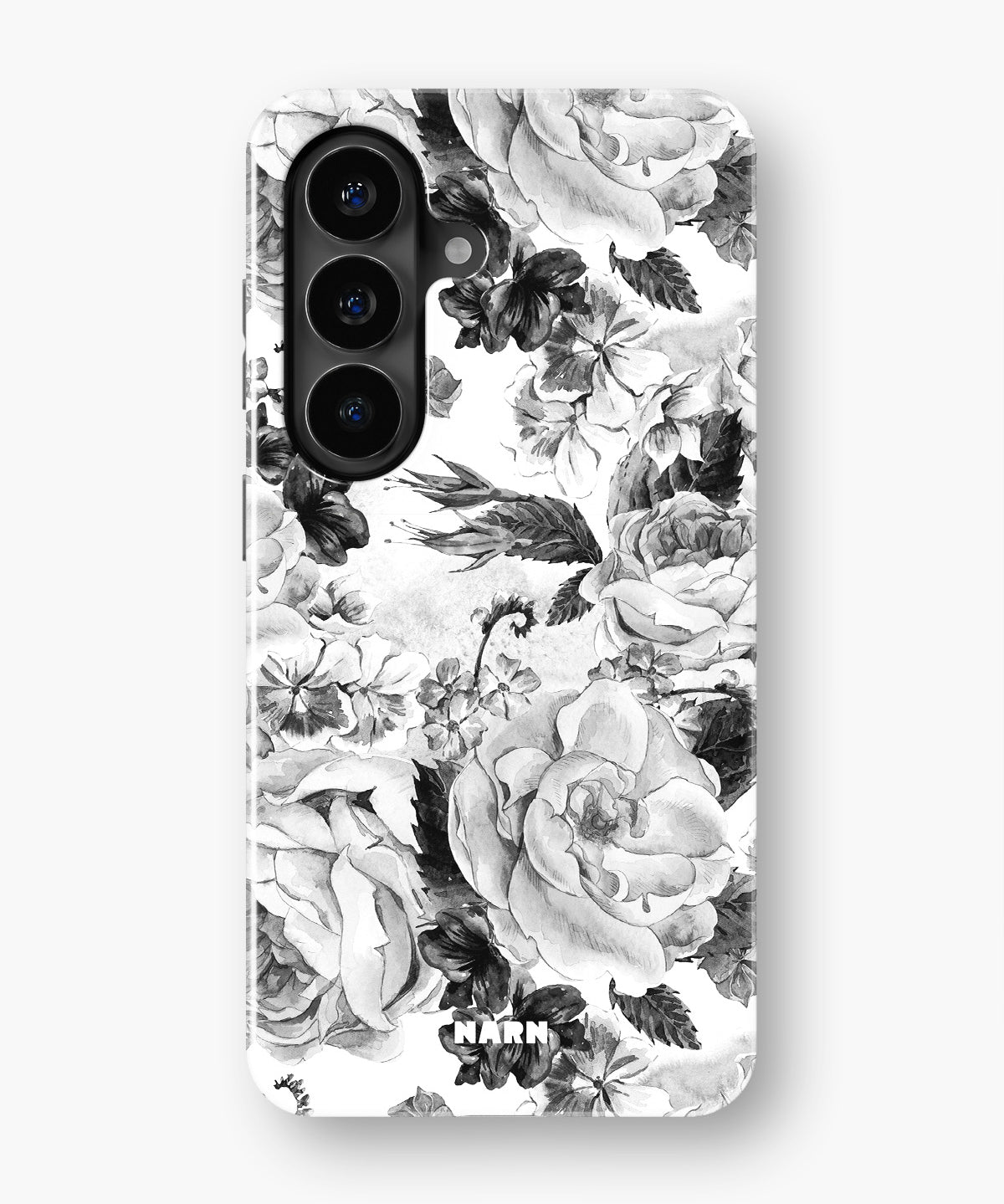 Samsung Galaxy A57 Tough Case – Black & White Bloom - View 1