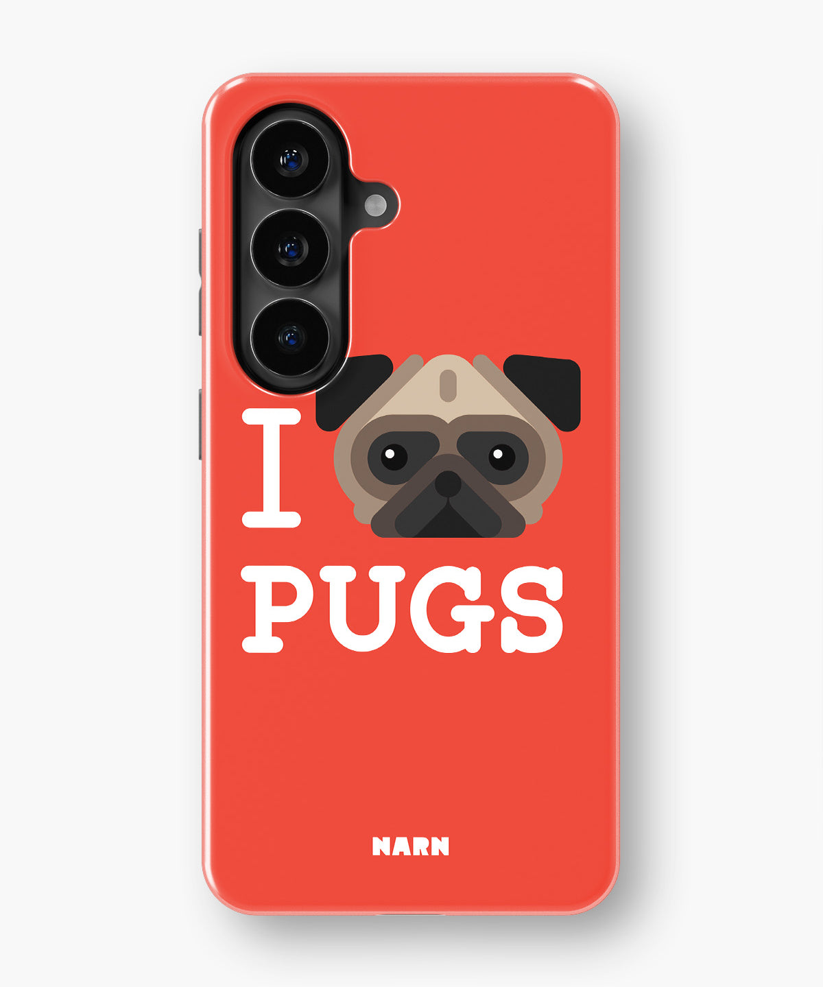 Samsung Galaxy A57 Tough Case – I Love Pugs - View 1