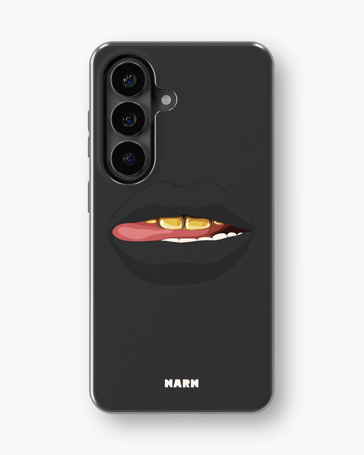 Samsung Galaxy A57 Tough Case – Golden Lips - View 1