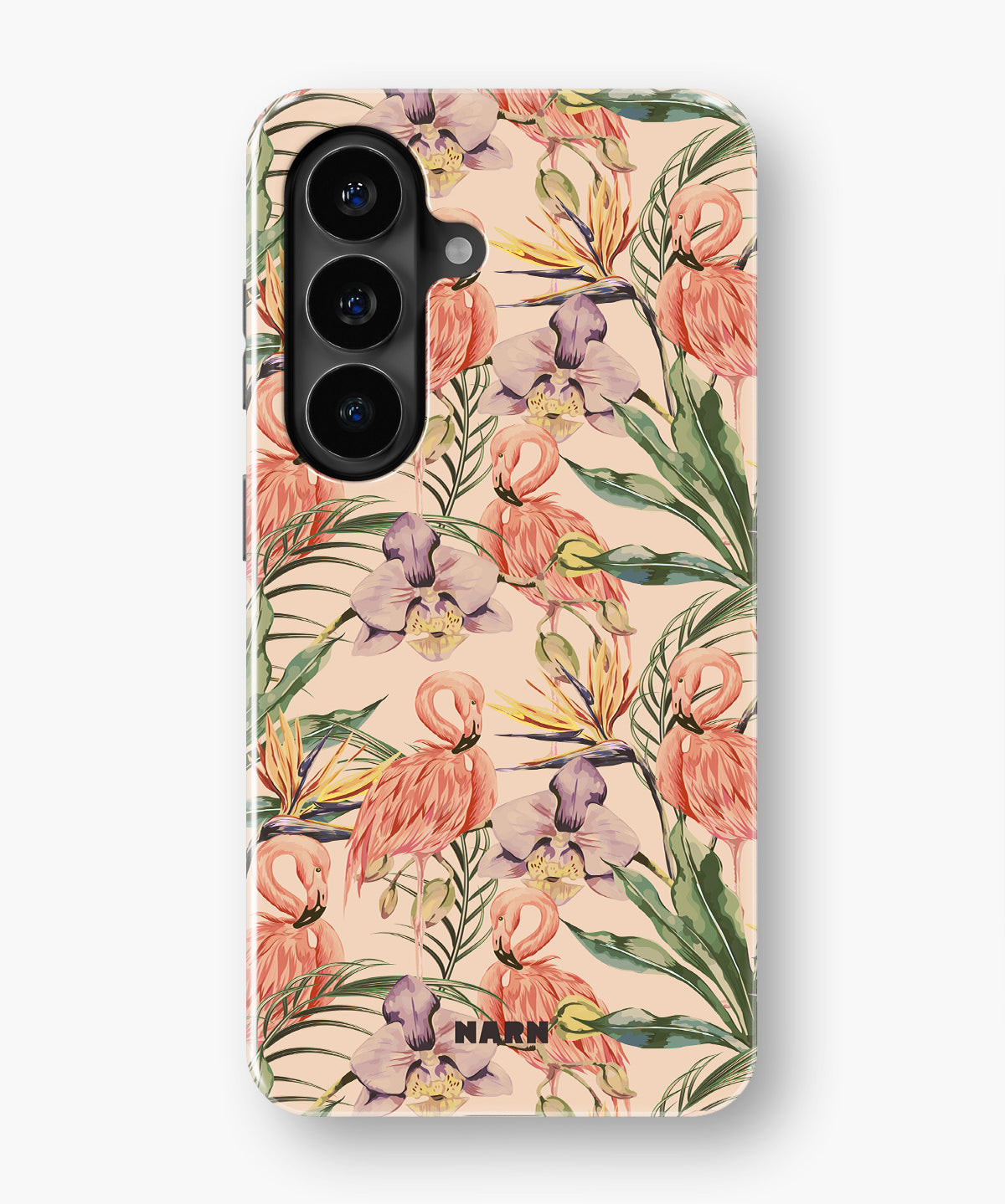 Samsung Galaxy A57 Tough Case – Flamingos & Flowers - View 1