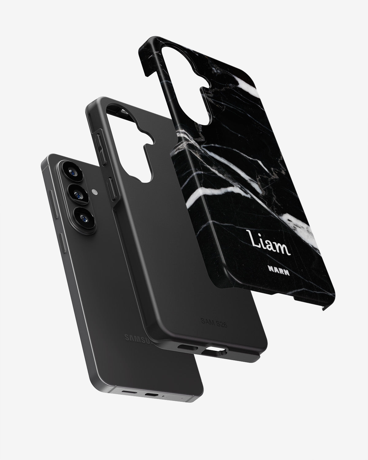 Samsung Galaxy A57 Tough Case – Custom - Black Marble - View 3