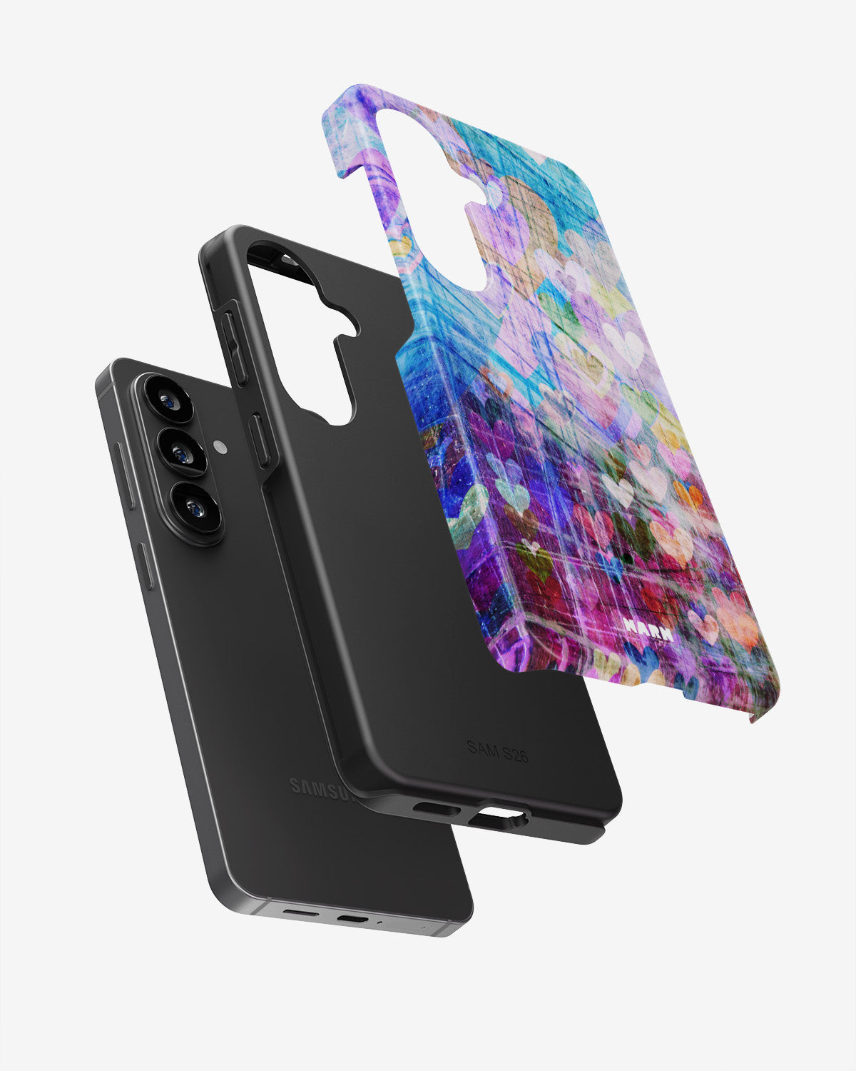 Samsung Galaxy A57 Tough Case – Purple Hearts - View 3