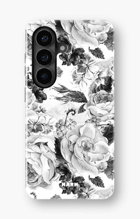Samsung Galaxy A37 Tough Case – Black & White Bloom - View 1